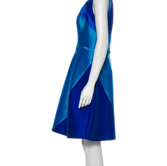 THEIA-Neck Knee-Length Dress - Picture 3 of 6